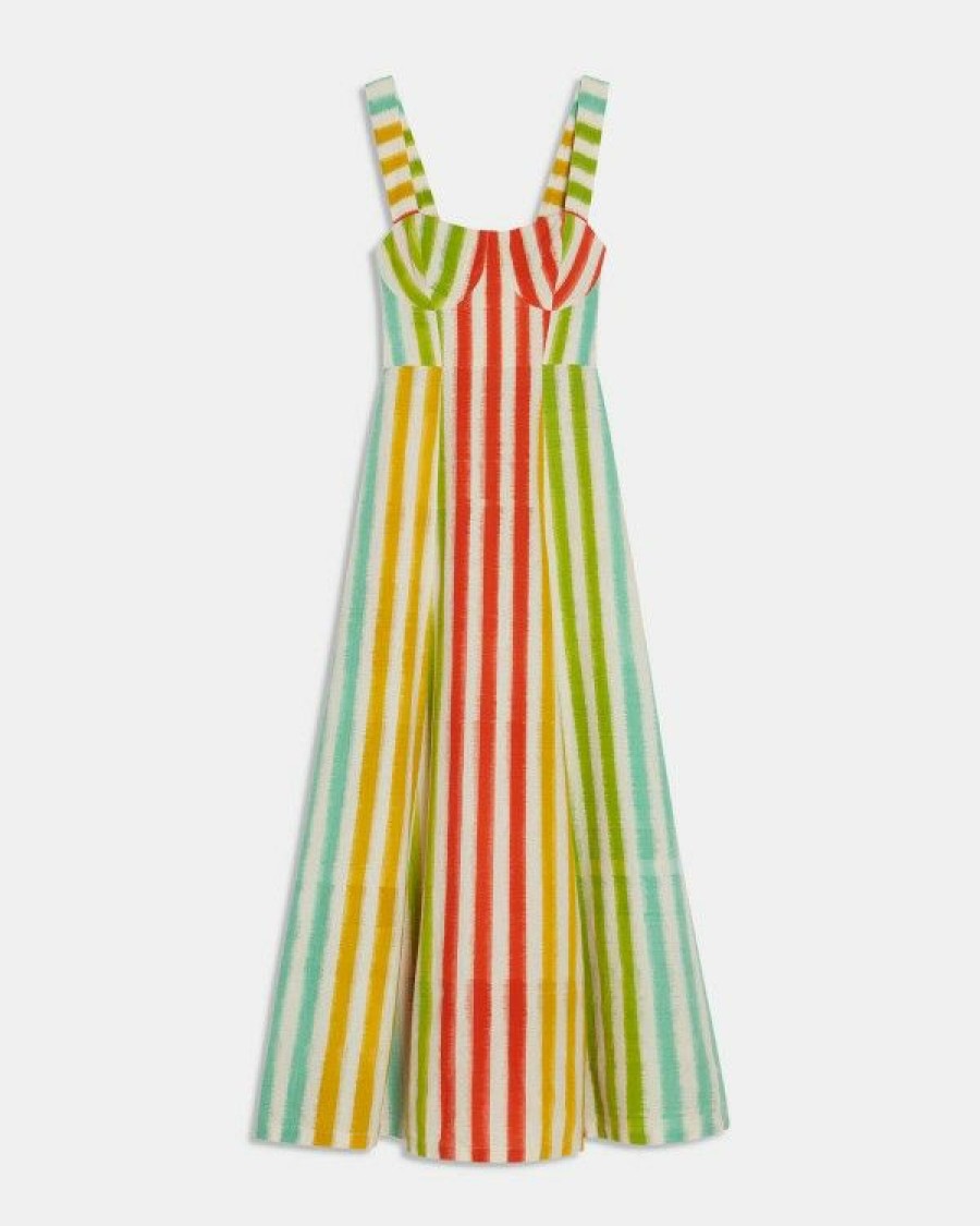 Women Emporio Sirenuse Dresses | Azzurra Dress In Ikat Stripes Multi