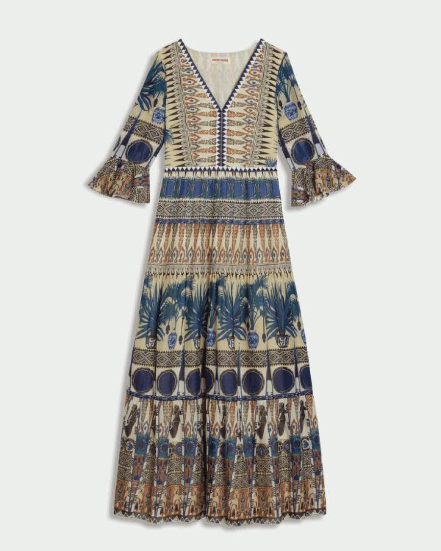 Women Emporio Sirenuse Dresses | Bella Coptic Dancer Dress Blue